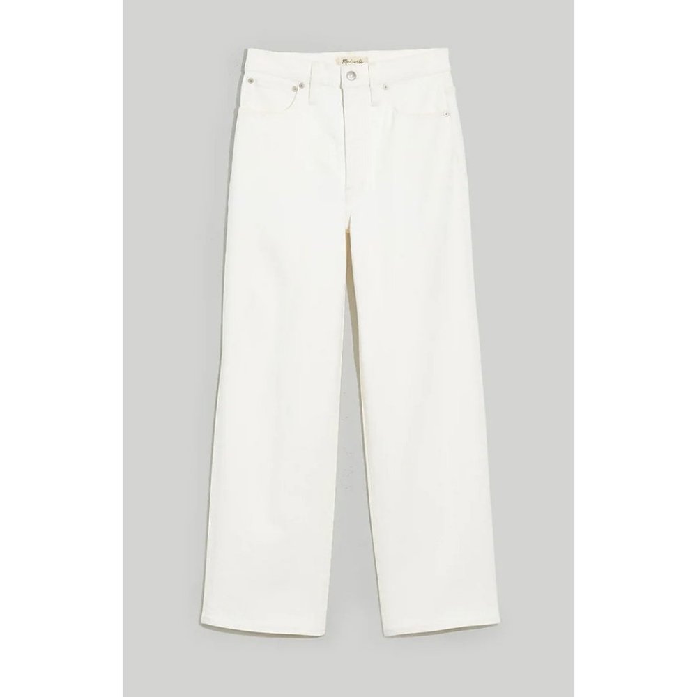 Madewell $128 Petite Perfect Wide-Leg Crop Jean Tile White Size P28 NE086